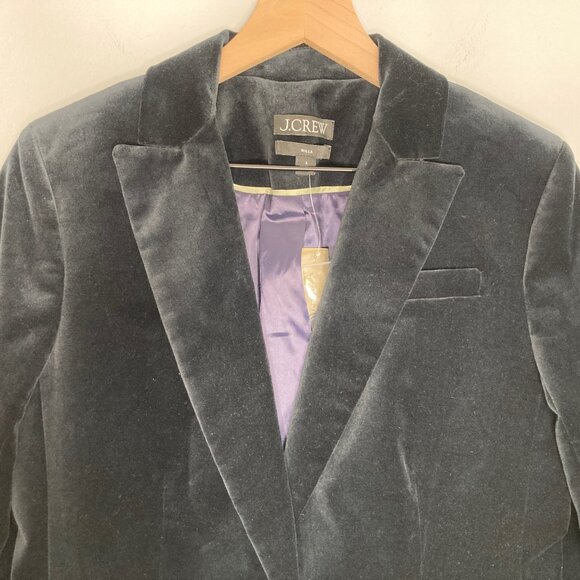 J. Crew Jacket Women 6 Black Stretch Velvet Willa Career Corp Minimalist Classic - Picture 4 of 11